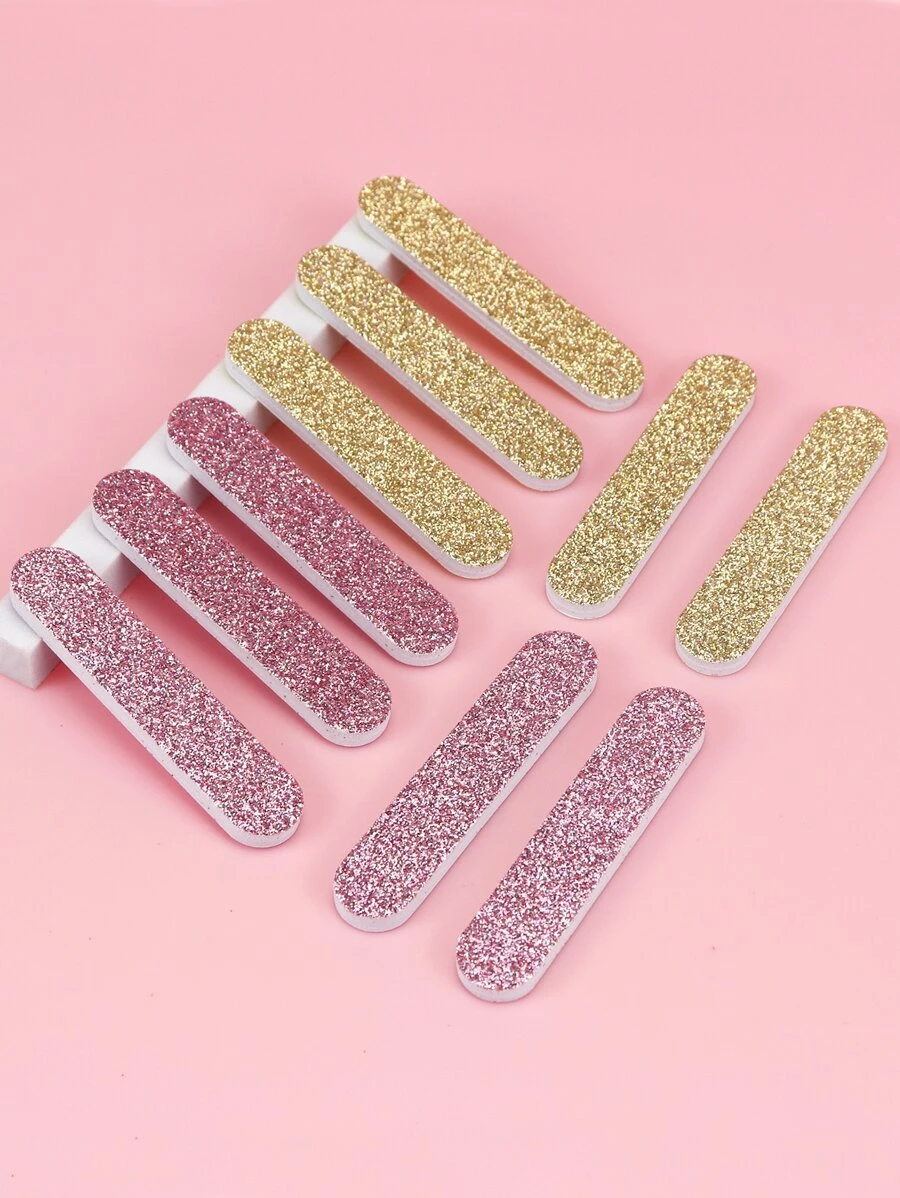 10 piezas Set lima de uña mini brillante - Multicolor - Ver 1