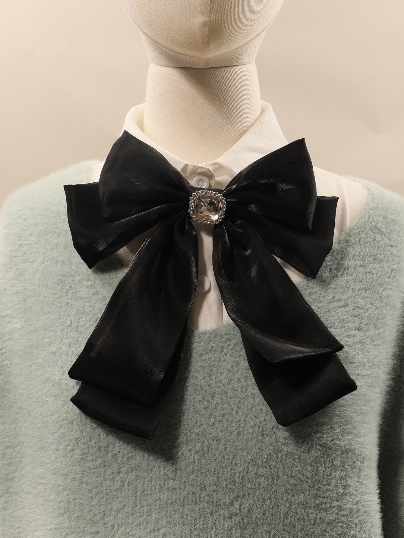 1pc Women's Casual Rhinestone Decorative Bow Tie Brooch Pin Flower Collar For Parties, Hosting Events And Stage Performances (Size And Color Options Available) Accessories Women Valentine's Day Valentines,Festival,Travel