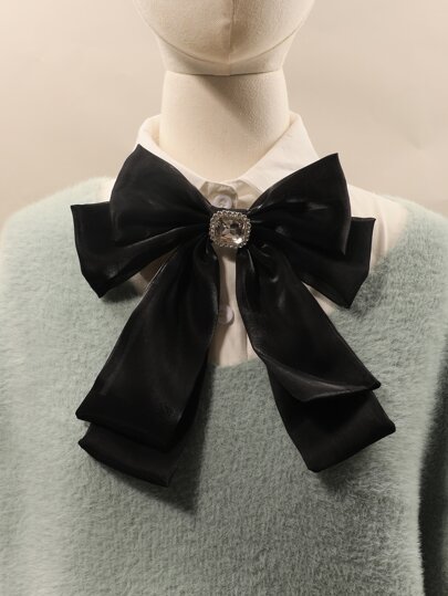 1pc Women's Casual Rhinestone Decorative Bow Tie Brooch Pin Flower Collar For Parties, Hosting Events And Stage Performances (Size And Color Options Available) Accessories Women Valentine's Day Valentines,Festival,Travel