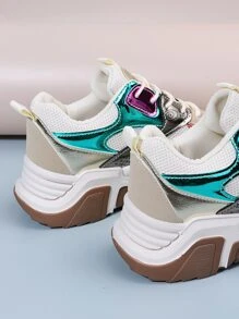 Giày Thể thao Nữ Khối Màu Ren lên - Nhiều màu - Xem 5