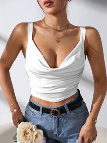 Áo hai dây Vắt màu trơn Gợi cảm - trắng - Xem 1