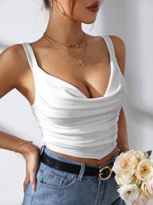 Áo hai dây Vắt màu trơn Gợi cảm - trắng - Xem 3