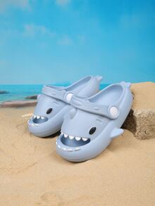 Niños Chanclas tiburón de dibujos animados con diseño - Azul - Ver 2