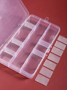 1pc Clear Multi-Grid Jewelry Box - Clear - View 4