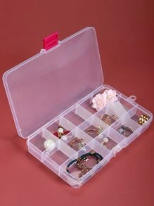 1pc Clear Multi-Grid Jewelry Box - Clear - View 5