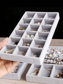 4pcs Jewelry Storage Box, Grey Compartment Jewelry Display Tray For Household, Gift For Valentine's Day Back To School - Grey - View 4