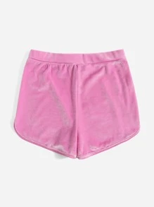 SHEIN EZwear Quần đùi nữ màu trơn Giải trí - Hồng - Xem 2