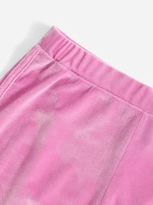 SHEIN EZwear Quần đùi nữ màu trơn Giải trí - Hồng - Xem 5