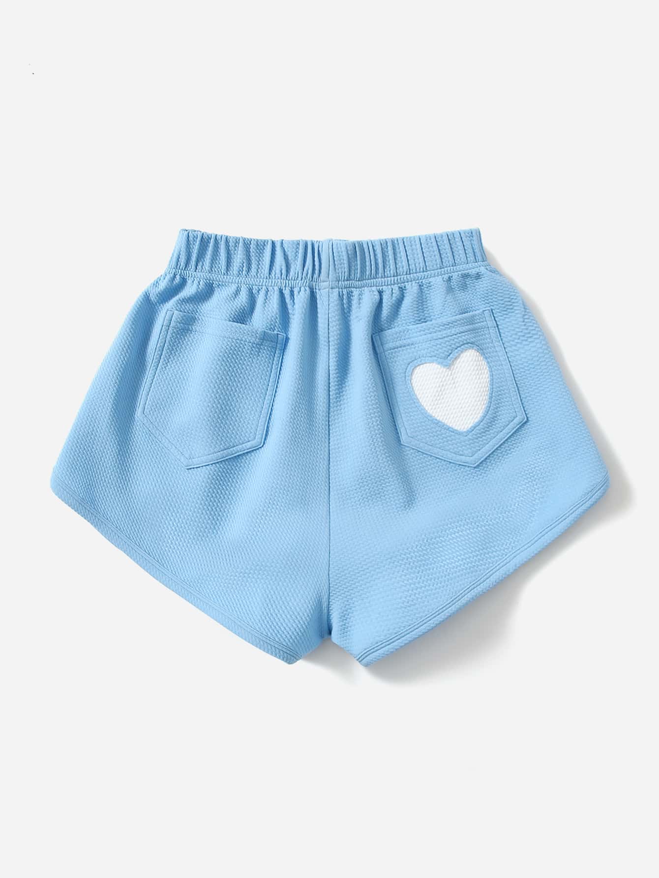 Quần đùi nữ Túi Tim Giải trí - Màu xanh nhạt - Xem 1