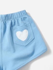 Quần đùi nữ Túi Tim Giải trí - Màu xanh nhạt - Xem 3