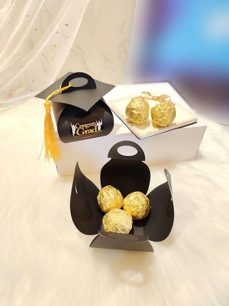 30 Pièces Boîtes à Chapeau de Graduation Boîtes de Bonbons de