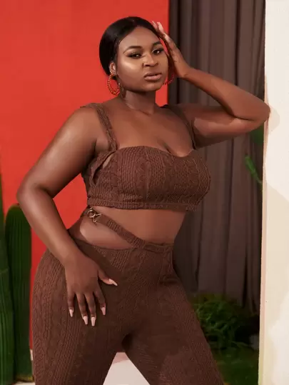 Slaydiva 大碼紋理質感短款背心