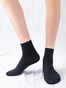 7pairs Solid Crew Socks - Multicolor - View 2