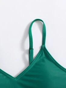 Tween Girl Tropical Print Bikini Set Summer Beach - Green - View 3