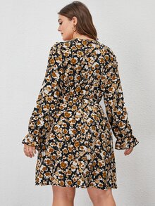 SHEIN Unity Đầm Plus Size Xù Hoa Tất cả trên in Boho - Nhiều màu - Xem 2