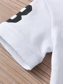 SHEIN 兒童恐龍刺繡短袖polo衫