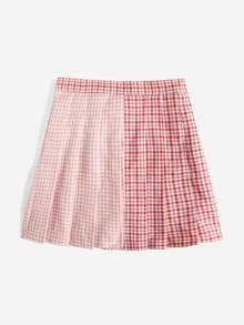 SHEIN Qutie Tartan Print Pleated Skirt - Multicolor - View 2