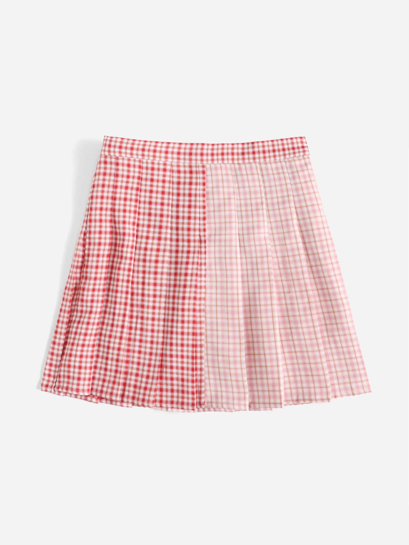 SHEIN Qutie Tartan Print Pleated Skirt - Multicolor - View 3