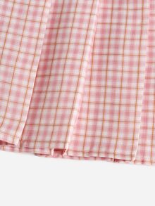 SHEIN Qutie Tartan Print Pleated Skirt - Multicolor - View 4