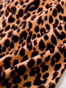 Toddler Girls Leopard Print Cycling Shorts - Brown - View 3