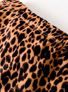Toddler Girls Leopard Print Cycling Shorts - Brown - View 5