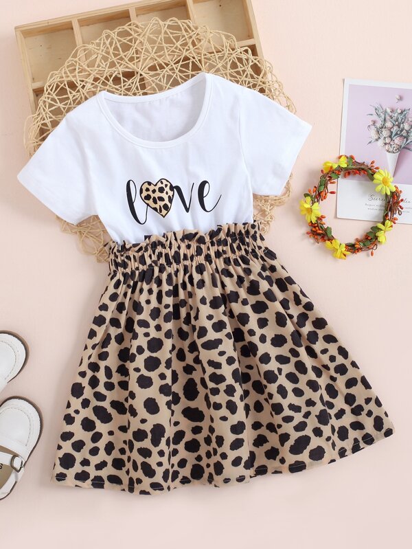 SHEIN Robe Pour Jeune Fille Avec Cœur Et Lettre Imprimée