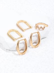 5 piezas pendiente con diseño de zirconia cúbica joya de cobre - Amarillo Oro - Ver 2