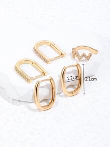 5 piezas pendiente con diseño de zirconia cúbica joya de cobre - Amarillo Oro - Ver 4