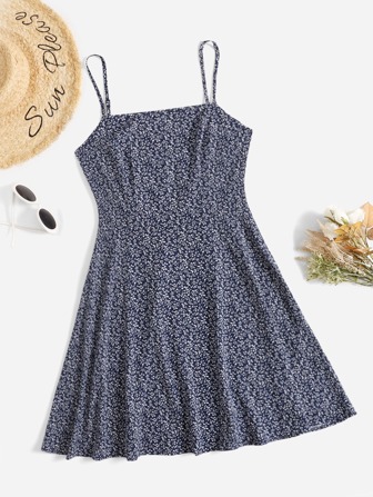 Plus Allover Plants Cami Dress