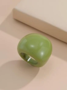 Resin Chunky Ring - Green - View 2