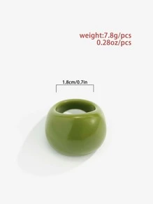 Resin Chunky Ring - Green - View 3