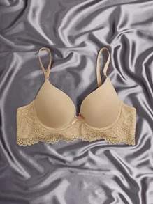 3pack Microfiber Contrast Lace Push Up Bra - Multicolor - View 5