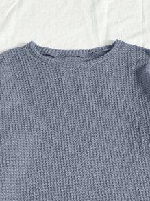 华夫格针织上衣和短裤休闲套装