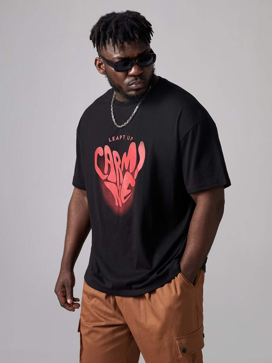 Manfinity Tops Nam Slogan Giải trí - màu đen - Xem 1