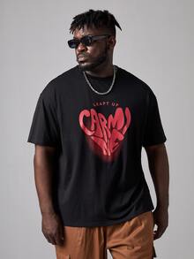 Manfinity Tops Nam Slogan Giải trí - màu đen - Xem 3