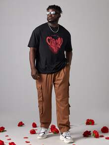 Manfinity Tops Nam Slogan Giải trí - màu đen - Xem 5