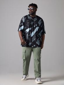 EASEVO Camiseta gráfica holgada de hombro caído con eslogan para hombres - Multicolor - Ver 5