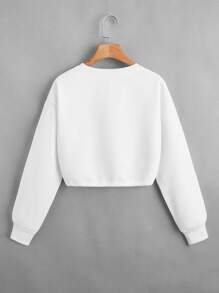 INAWLY Heart Graphic Drawstring Thermal Lined Crop Sweatshirt Graduation,Back To School Outfits,Graduation,Teacher Outfits For Women,Back To School Pullover Fall Outfit