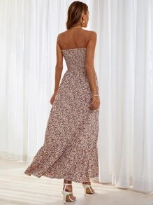 SHEIN Clasi 碎花抹胸連衣裙 - 彩色 - 查看 2