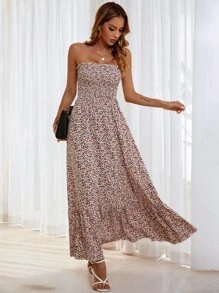 SHEIN Clasi 碎花抹胸連衣裙 - 彩色 - 查看 3