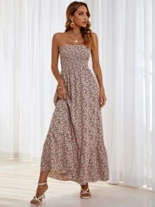SHEIN Clasi 碎花抹胸連衣裙 - 彩色 - 查看 5