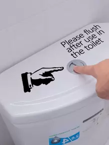 1pc Slogan Graphic Toilet Lid Sticker, Black Closestool Sticker For Bathroom,Stickers,Wall Decal, Vinyl Decal For Home Decorations,Spring Decoration Items Refresh Your Home,Rama Decoration Stickers Gifts Birthday Graduation - Black - View 3