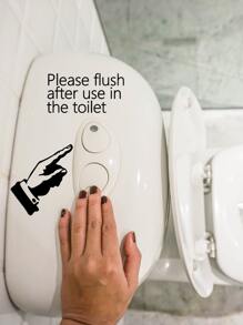 1pc Slogan Graphic Toilet Lid Sticker, Black Closestool Sticker For Bathroom,Stickers,Wall Decal, Vinyl Decal For Home Decorations,Spring Decoration Items Refresh Your Home,Rama Decoration Stickers Gifts Birthday Graduation - Black - View 6