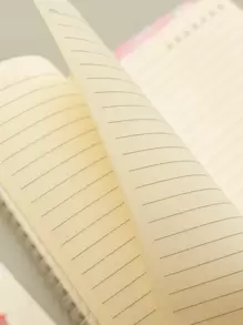 MOKA 1pc Cartoon Graphic Random Spiral Notebook Back To School - Pink - View 3