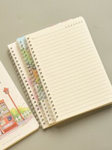 MOKA 1pc Cartoon Graphic Random Spiral Notebook Back To School - Pink - View 5