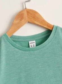 SHEIN Boys Coconut Tree Print Tee - Mint Green - View 4