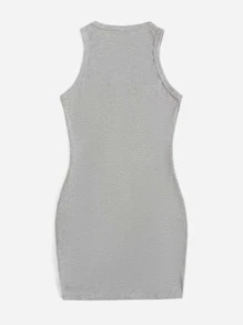 SHEIN Privé Plus Tie Front Bodycon Dress - Light Grey - View 2