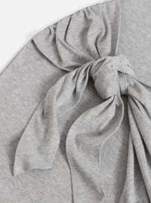 SHEIN Privé Plus Tie Front Bodycon Dress - Light Grey - View 5