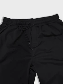 Manfinity Hypemode Men Rocket & Spaceman Print Drawstring Joggers - Black - View 3