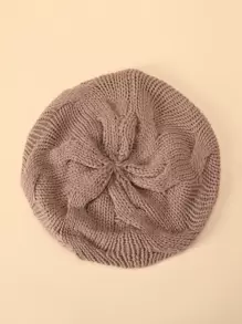 件棕色純色針織超大貝雷帽輕質彈性無簷小便帽優雅質感貝雷帽女式秋冬防寒針織帽
